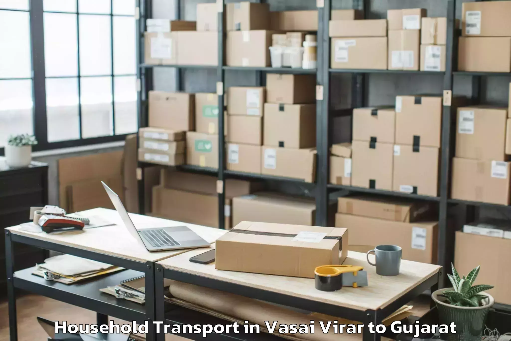 Top Vasai Virar to Visnagar Household Transport Available